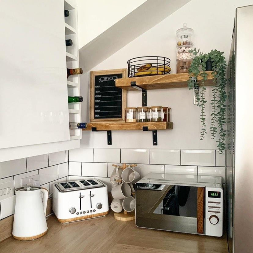 Pair of Rustic Wooden Shelves handcrafted in the UK Shelves masterplank-shop