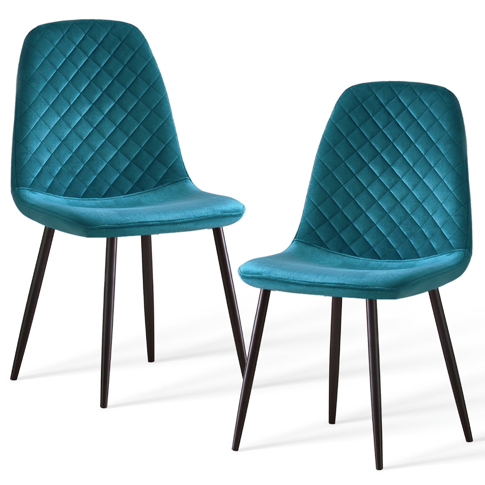 Caradoc dining chairs - Faux leather / Velvet