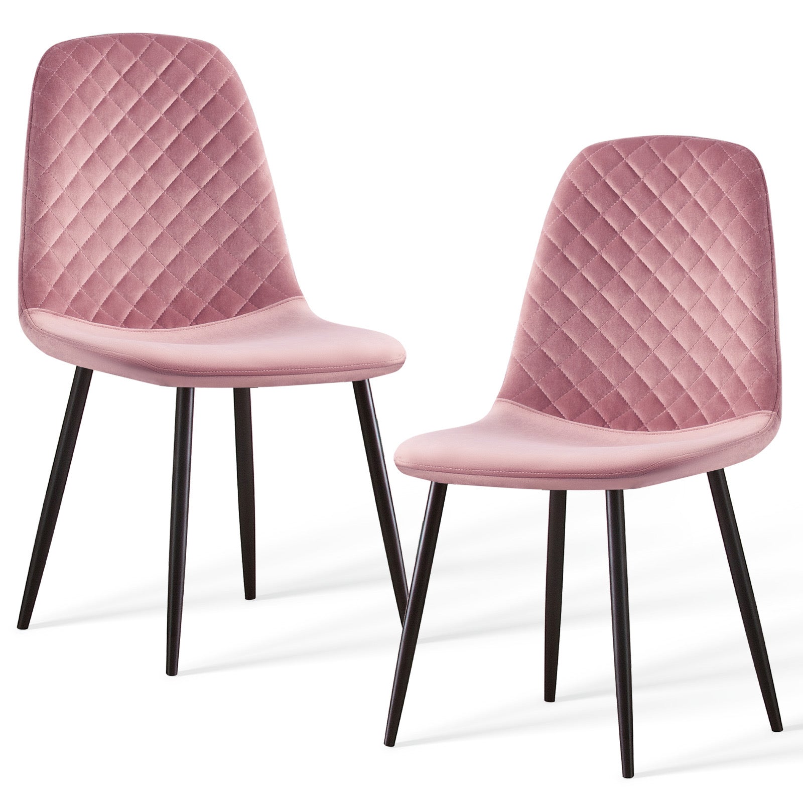 Caradoc dining chairs - Faux leather / Velvet