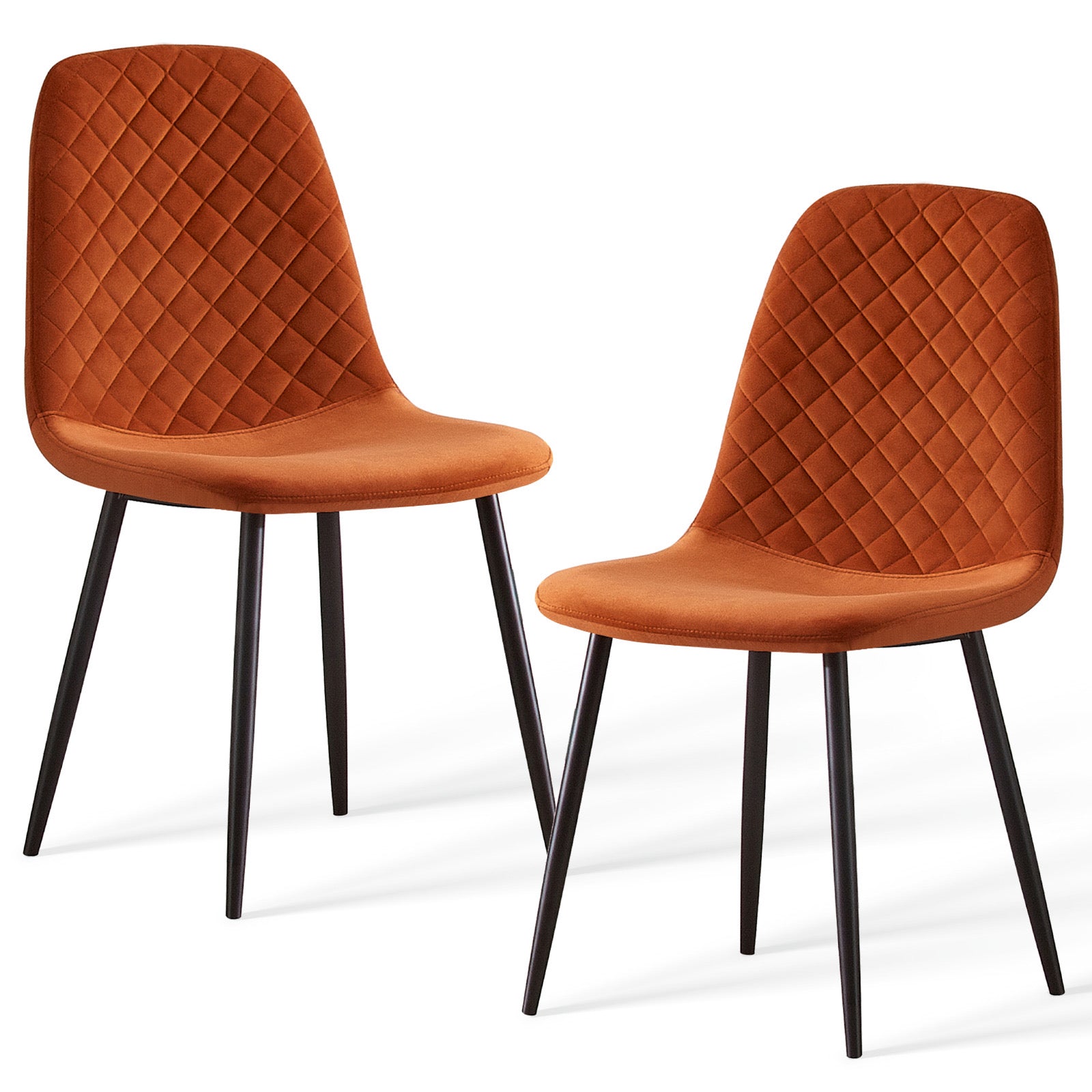 Caradoc dining chairs - Faux leather / Velvet