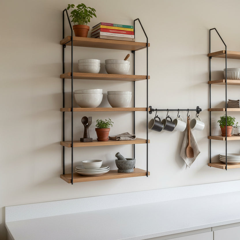 Rustic Wooden Wall Mounted Bookshelf handcrafted in the UK Wall Shelves & Ledges Masterplank UK