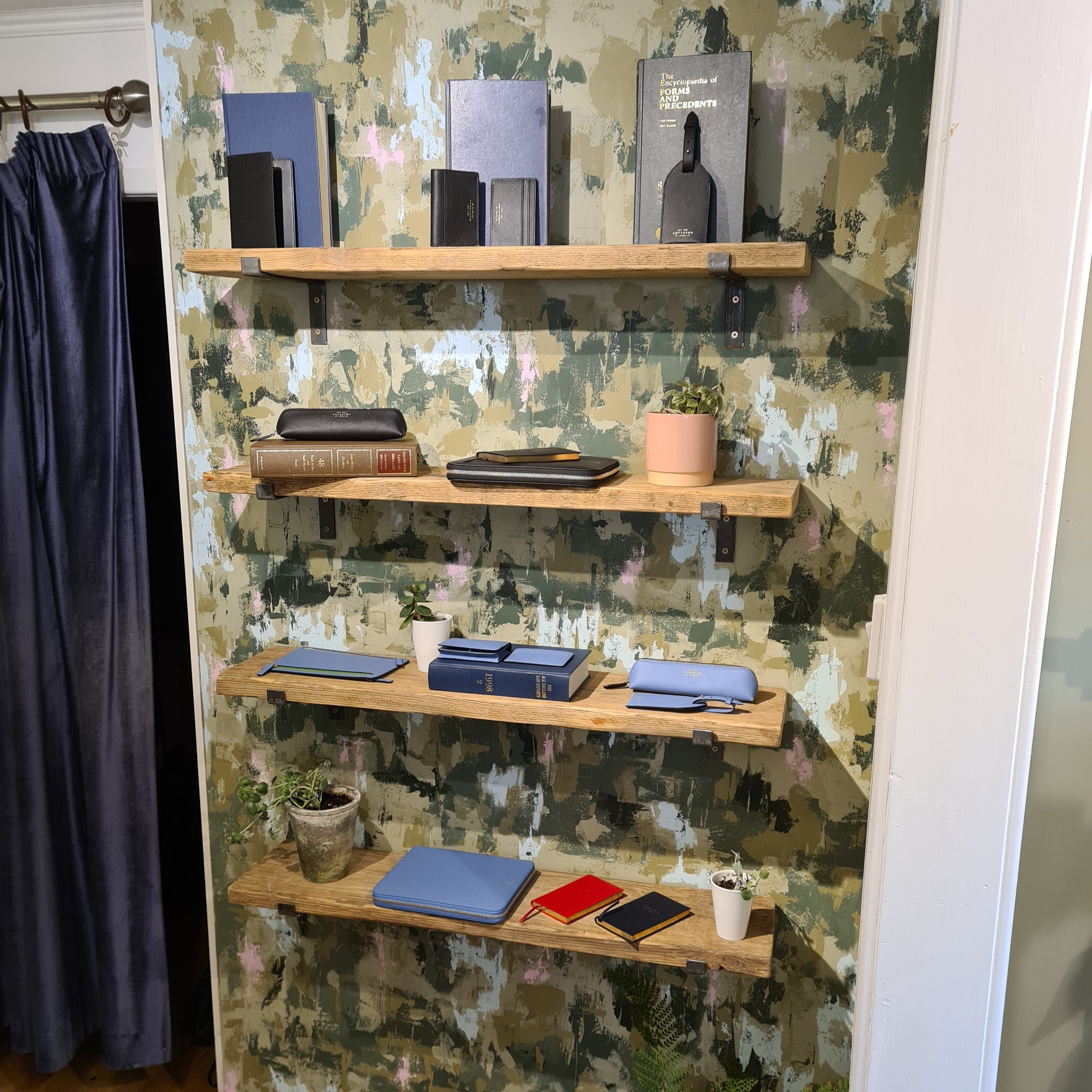 Pair of Rustic Wooden Shelves handcrafted in the UK Shelves masterplank-shop