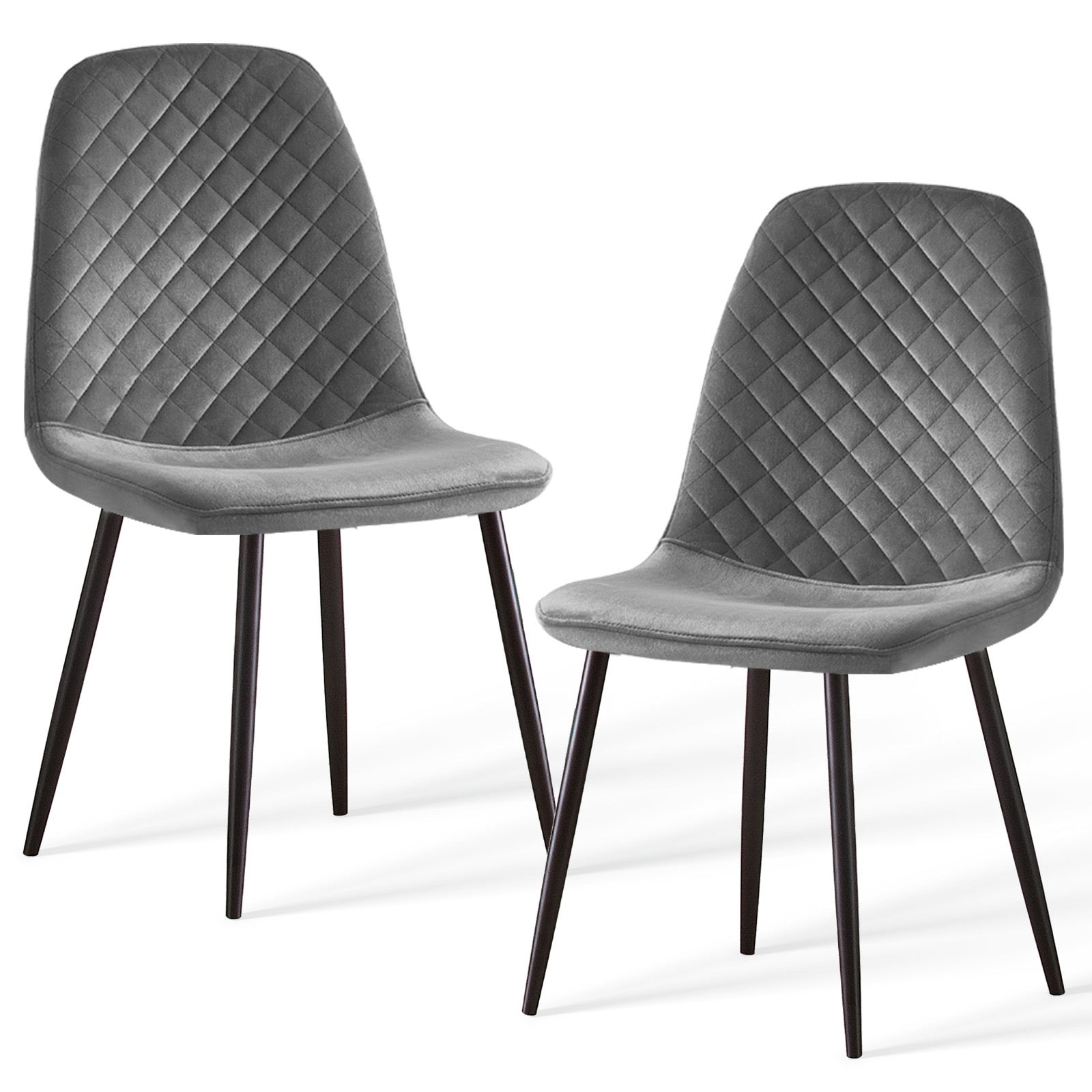 Caradoc dining chairs - Faux leather / Velvet