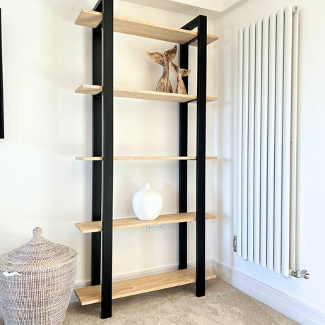 Solid Oak Premium wood - Bookcase storage rack Wall Shelves & Ledges Masterplank UK
