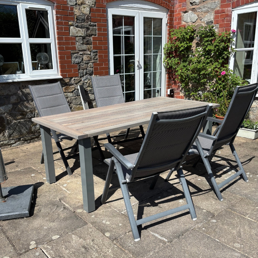 Solid White Ash Garden Dining Table and Bench Set