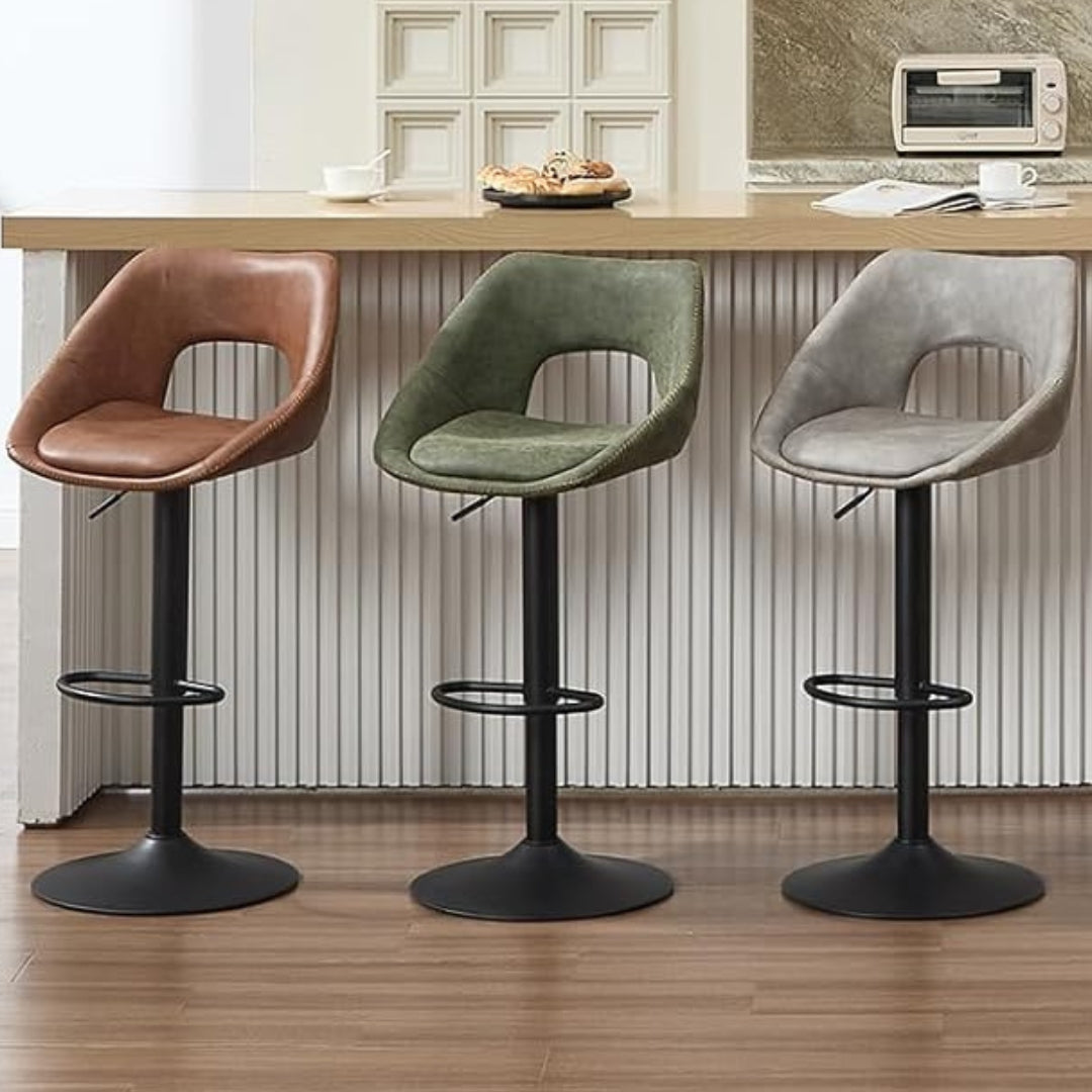 Backup Breakfast Bar Stool - Swival PU Leather Set of Two