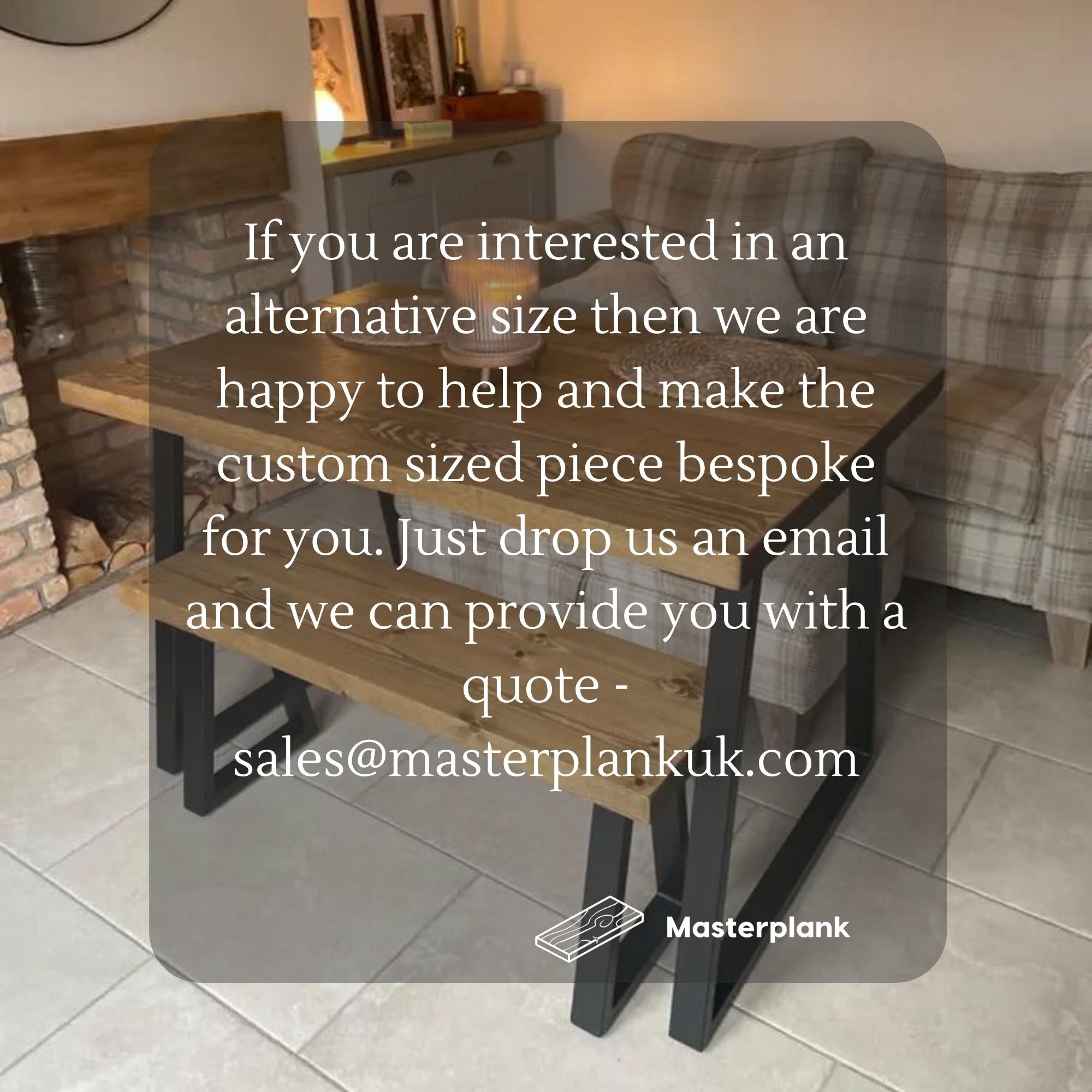 Rustic Dining Table Set - Thick Trapezium Legs Tables masterplank-shop