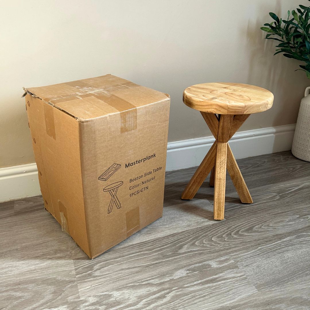 Rustic Wooden side table - Crossed leg table - Boston side table Masterplank UK
