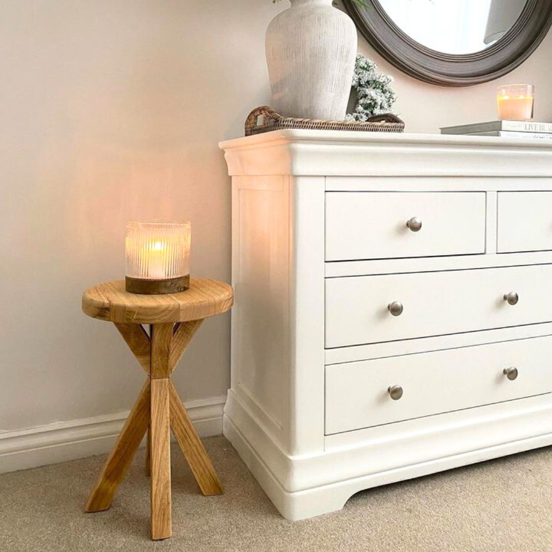 Rustic Wooden side table - Crossed leg table - Boston side table Masterplank UK