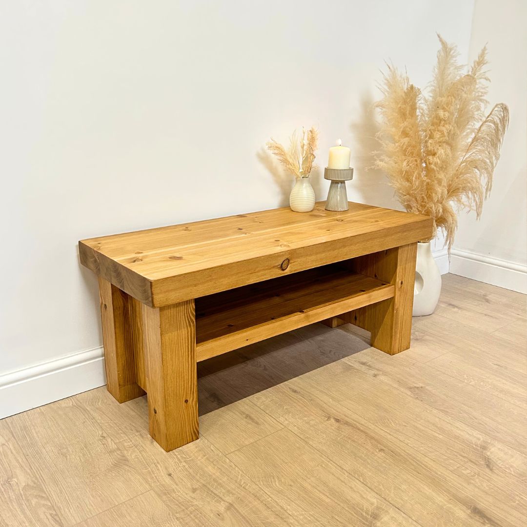 Bronson Chunky Rustic TV Unit coffee table with drawer option Tables masterplank-shop