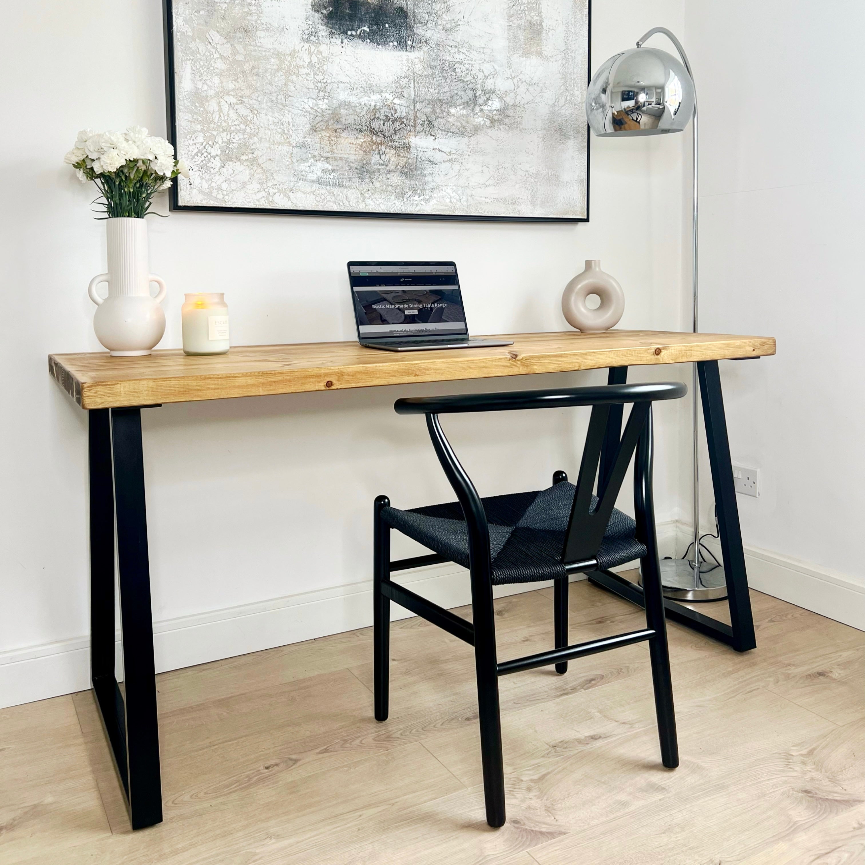 Rustic office desk - Trapeze legs Desks masterplank-shop