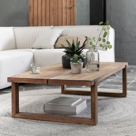 Burnan Solid Oak Coffee Table - Oak Box legs masterplank