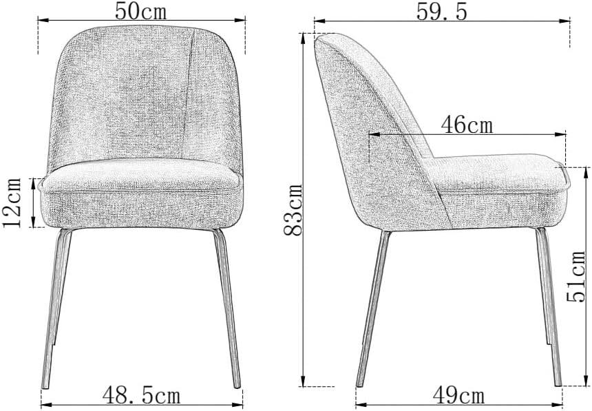 Churn Dining Chairs - Velvet Cushioned Set of two