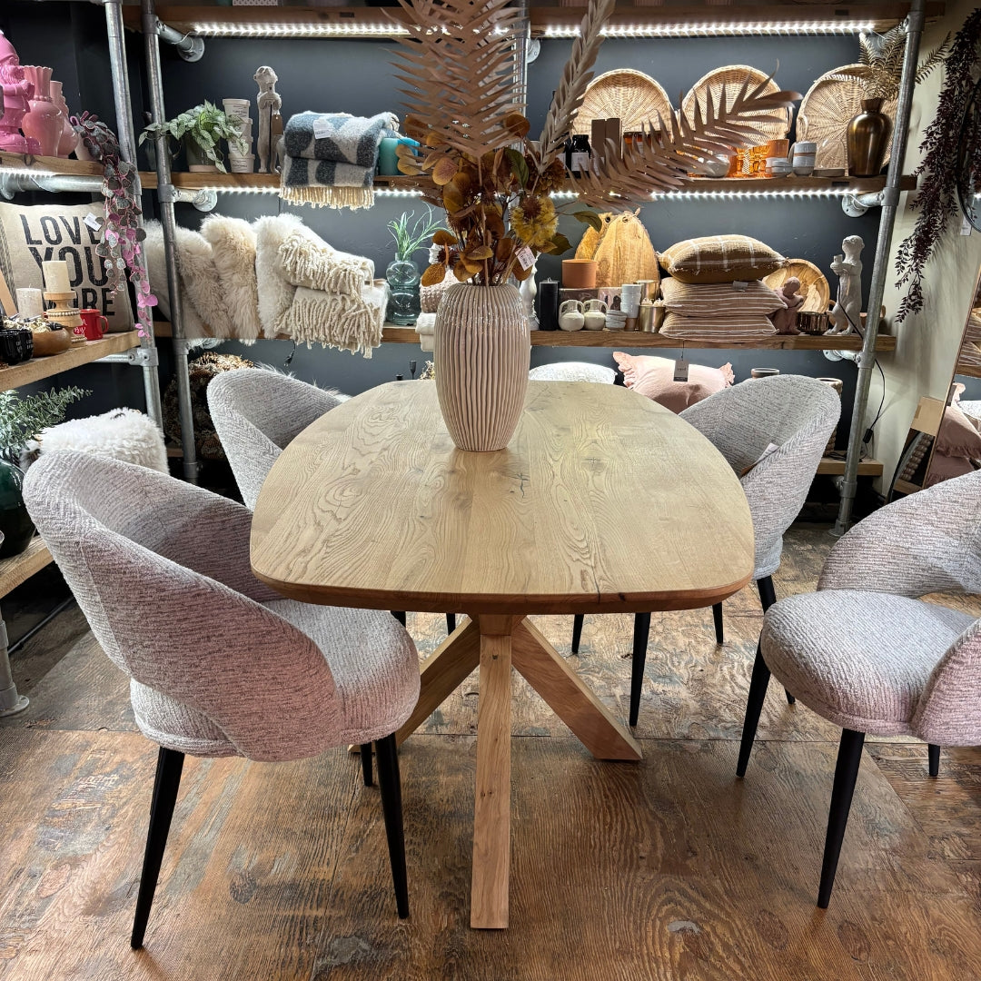 Solid Oak Danish Oval Dining Table