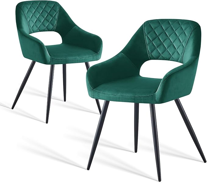 Warren Dining Chairs - EX demo - Green Velvet Set of Two