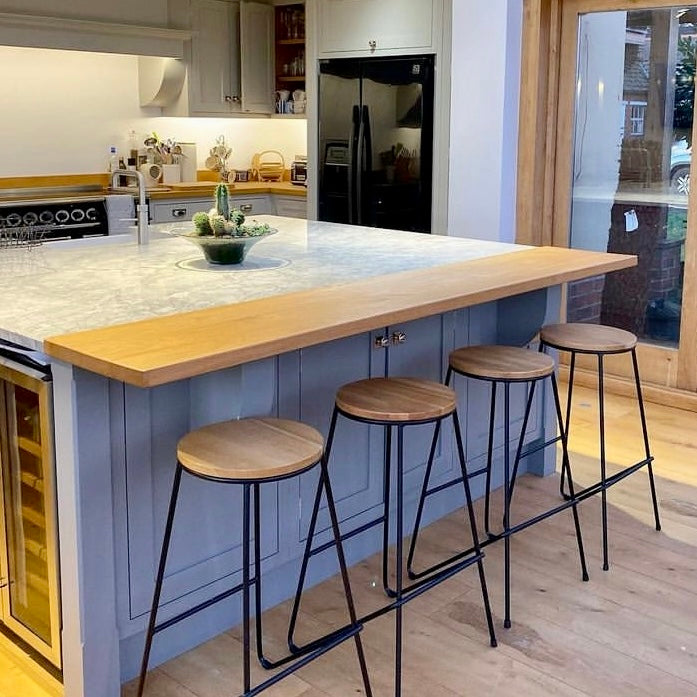 Draper Oak Top Breakfast bar stools Chairs Masterplank UK