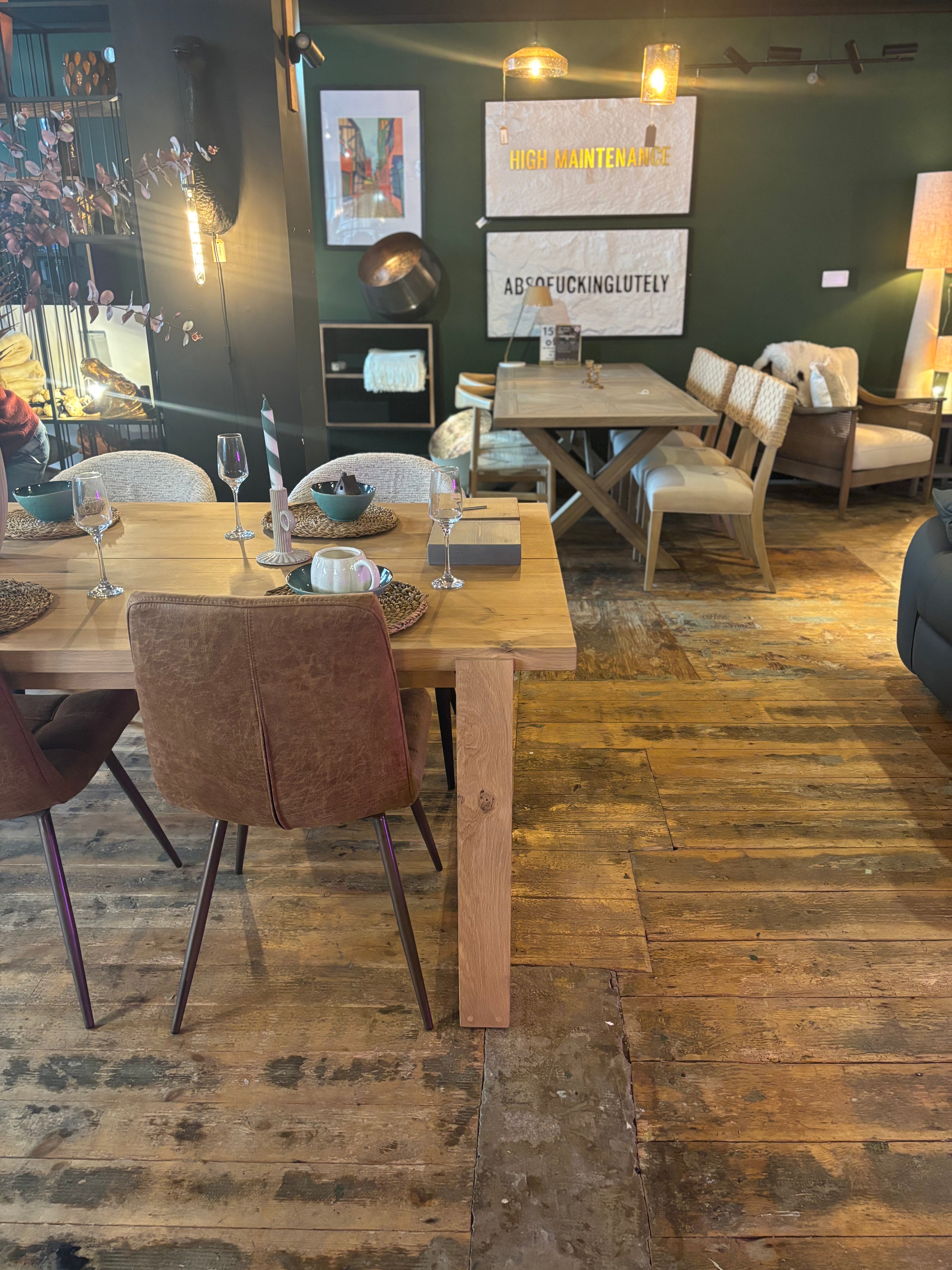 Ex Demo - Solid Oak Burnan Dining Table - 240cm x 100cm