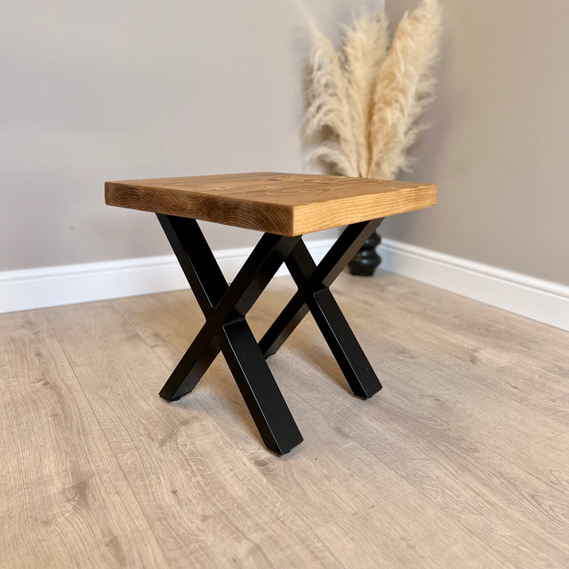 Rustic Coffee table, Bedside Table, side table - Cross Leg Tables masterplank-shop