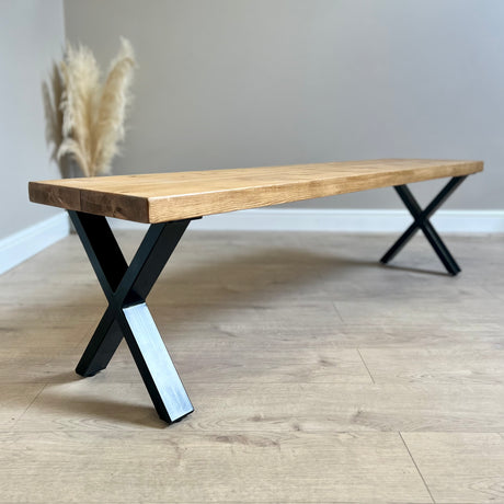 Rustic Dining Bench - Cross leg Bench masterplank-shop