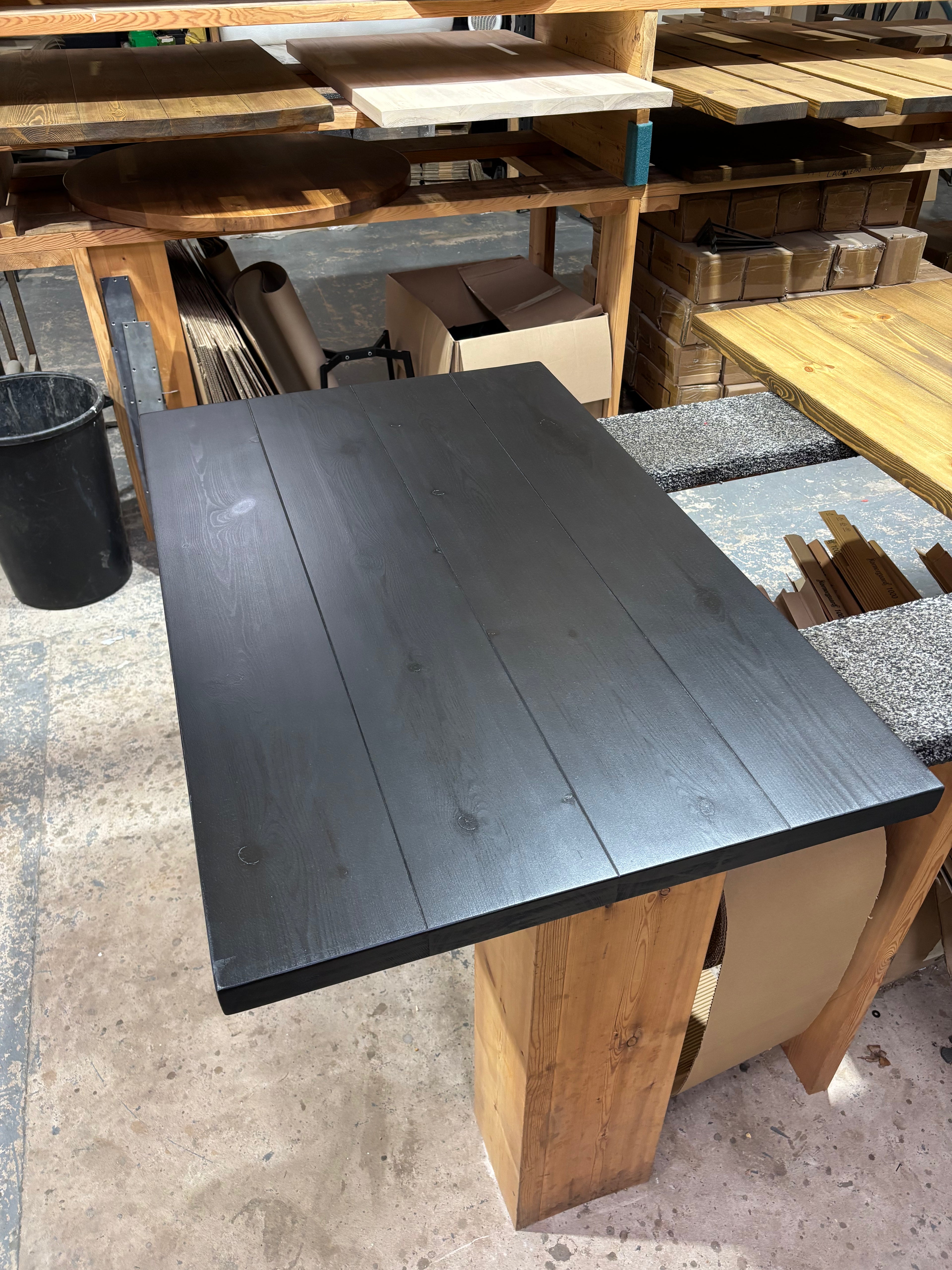 Ex Demo - 120cm x 78cm Black Dining Table - Choose your legs