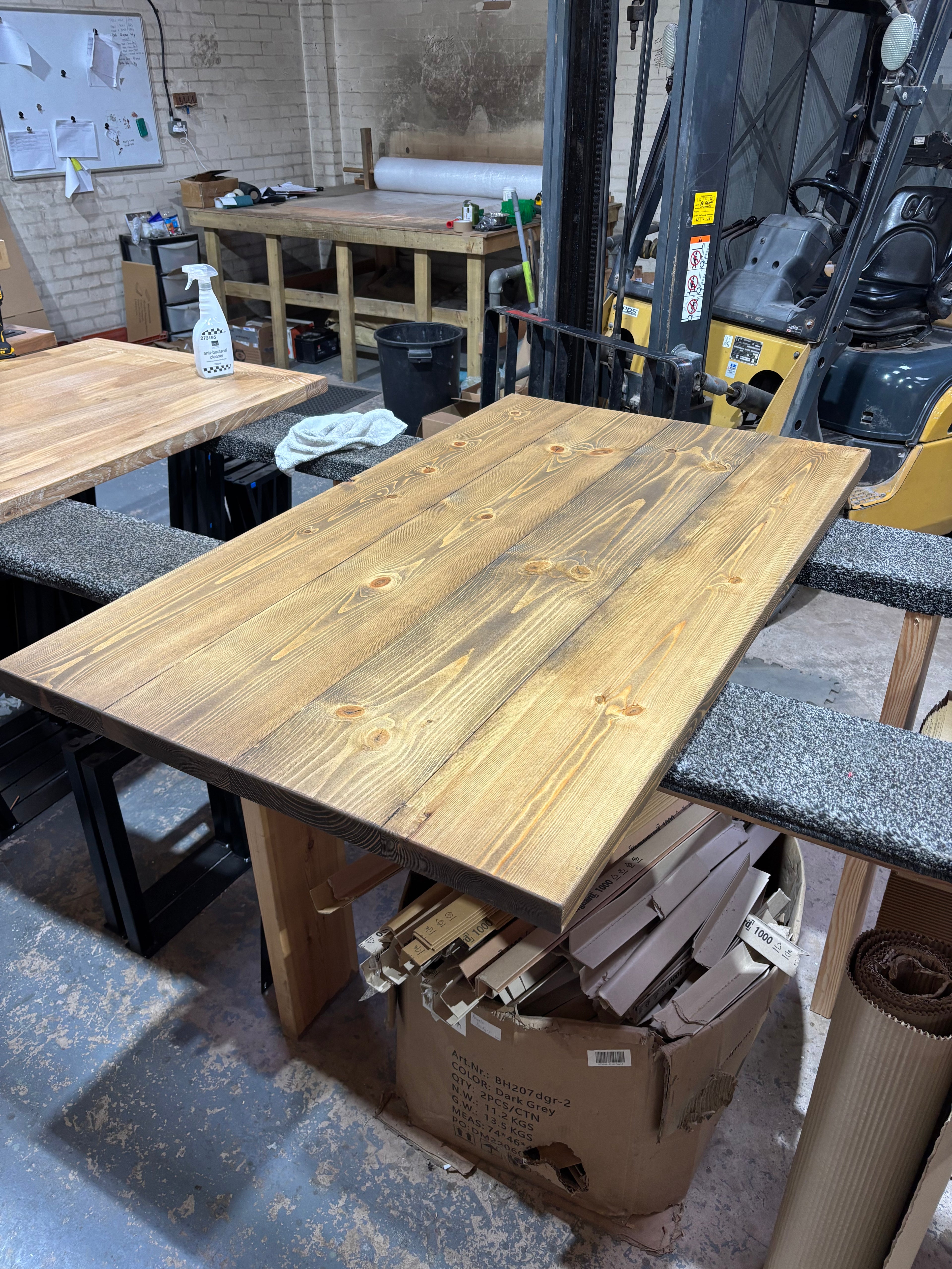 Ex Demo - 150cm x 88cm Smoked Oak Dining Table - Choose your legs