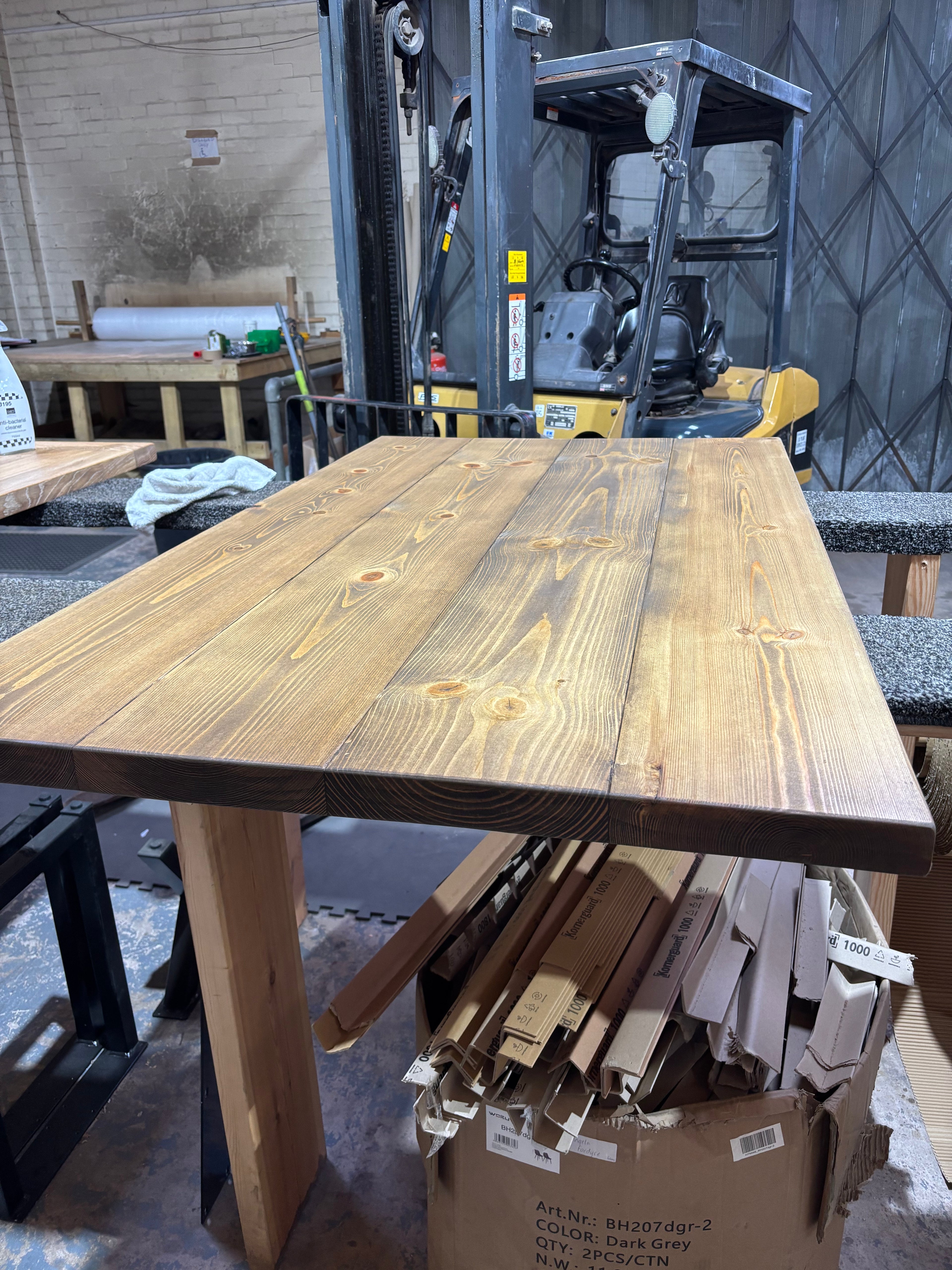 Ex Demo - 150cm x 88cm Smoked Oak Dining Table - Choose your legs