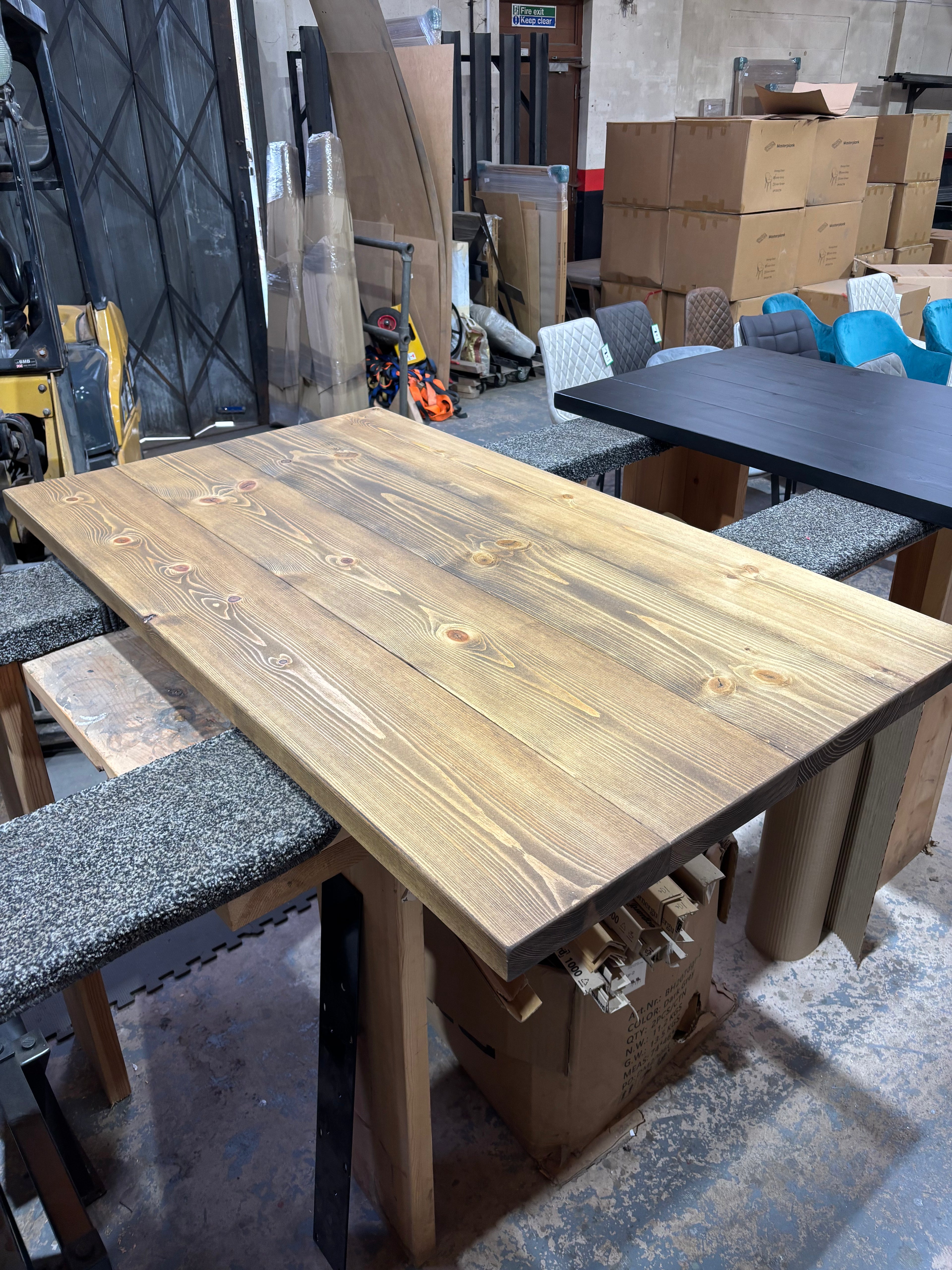 Ex Demo - 150cm x 88cm Smoked Oak Dining Table - Choose your legs