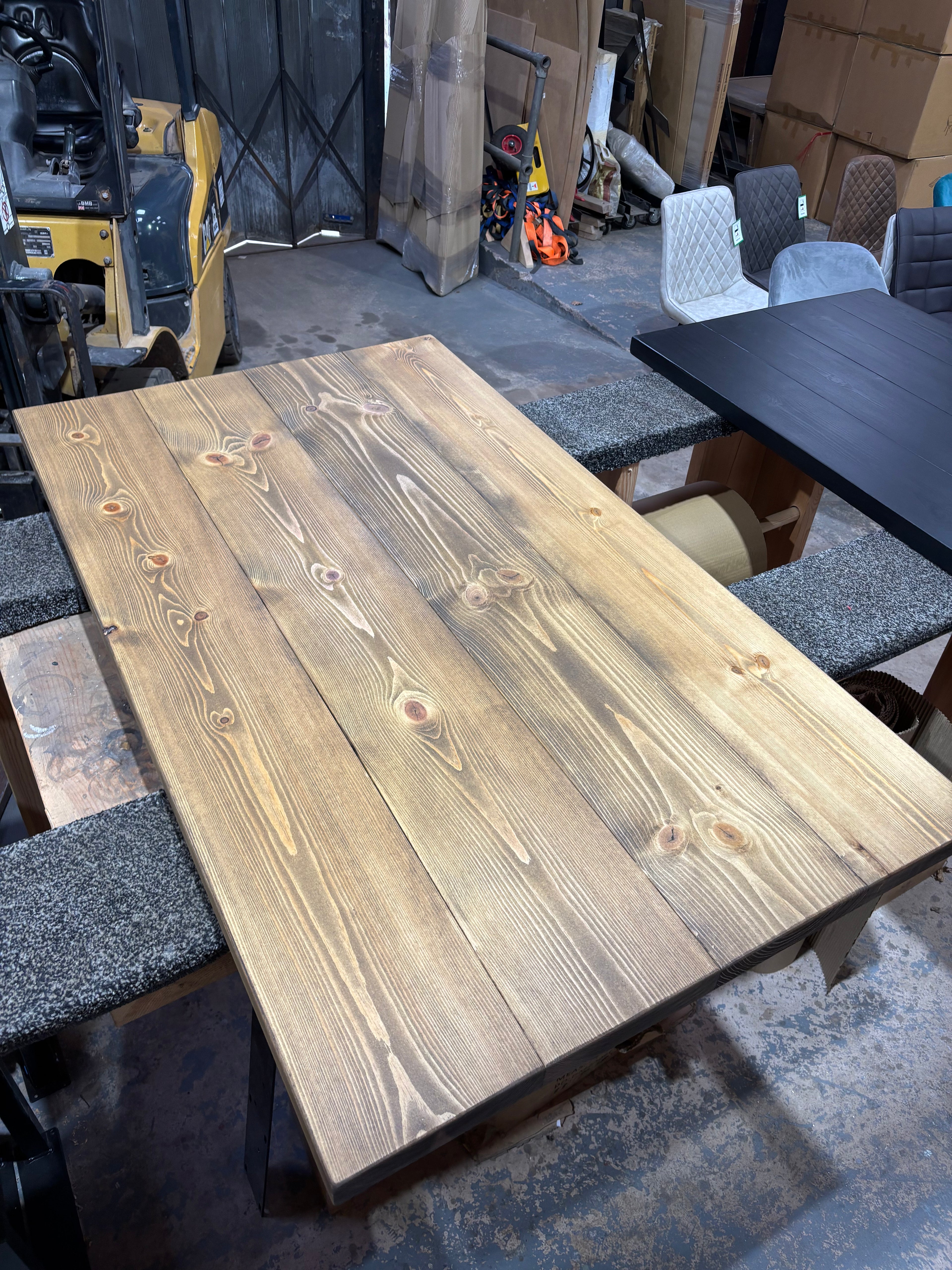 Ex Demo - 150cm x 88cm Smoked Oak Dining Table - Choose your legs