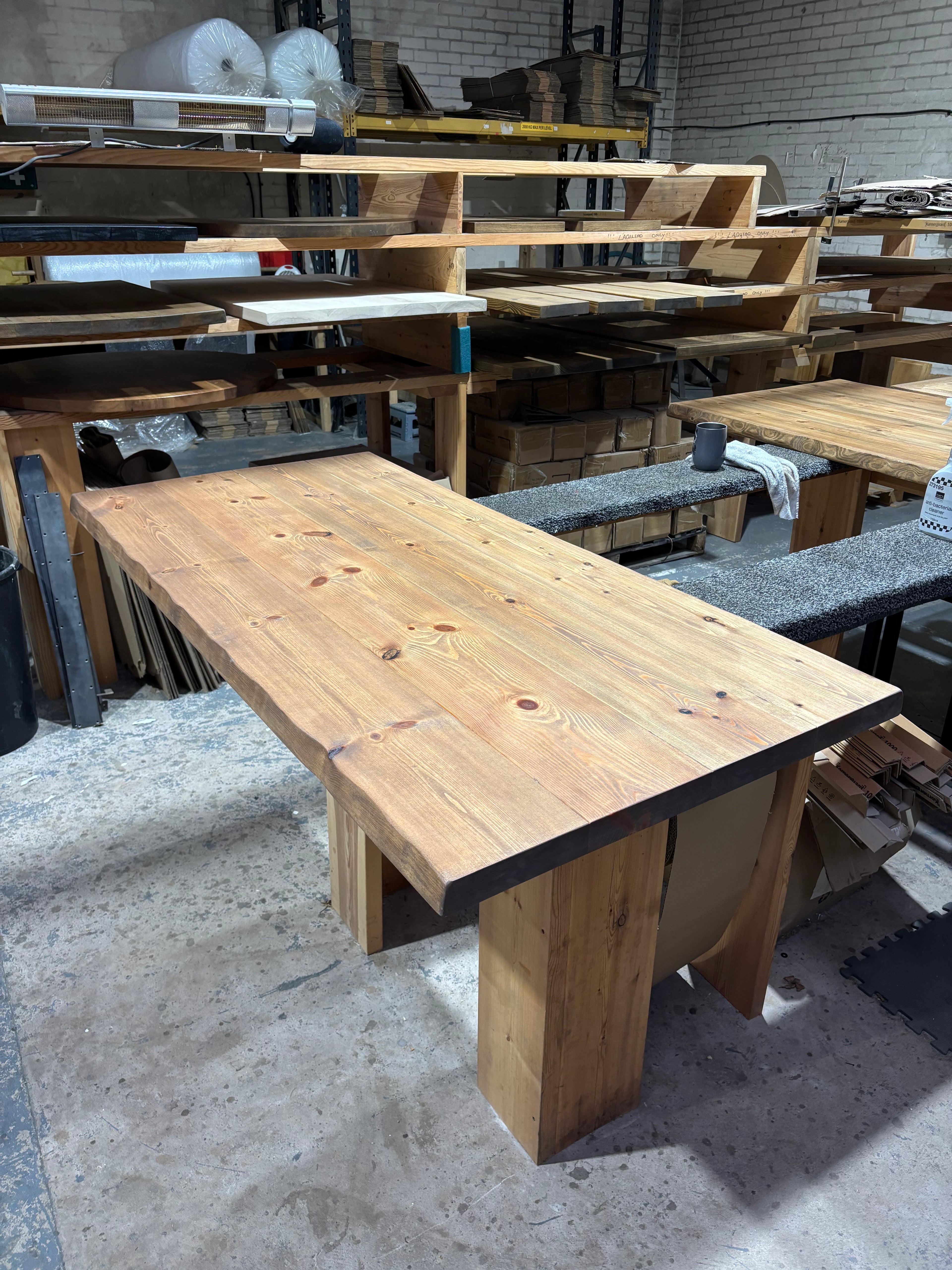 Ex Demo - 160cm x 77cm Whiskey Waney Edge Dining Table - Choose your legs