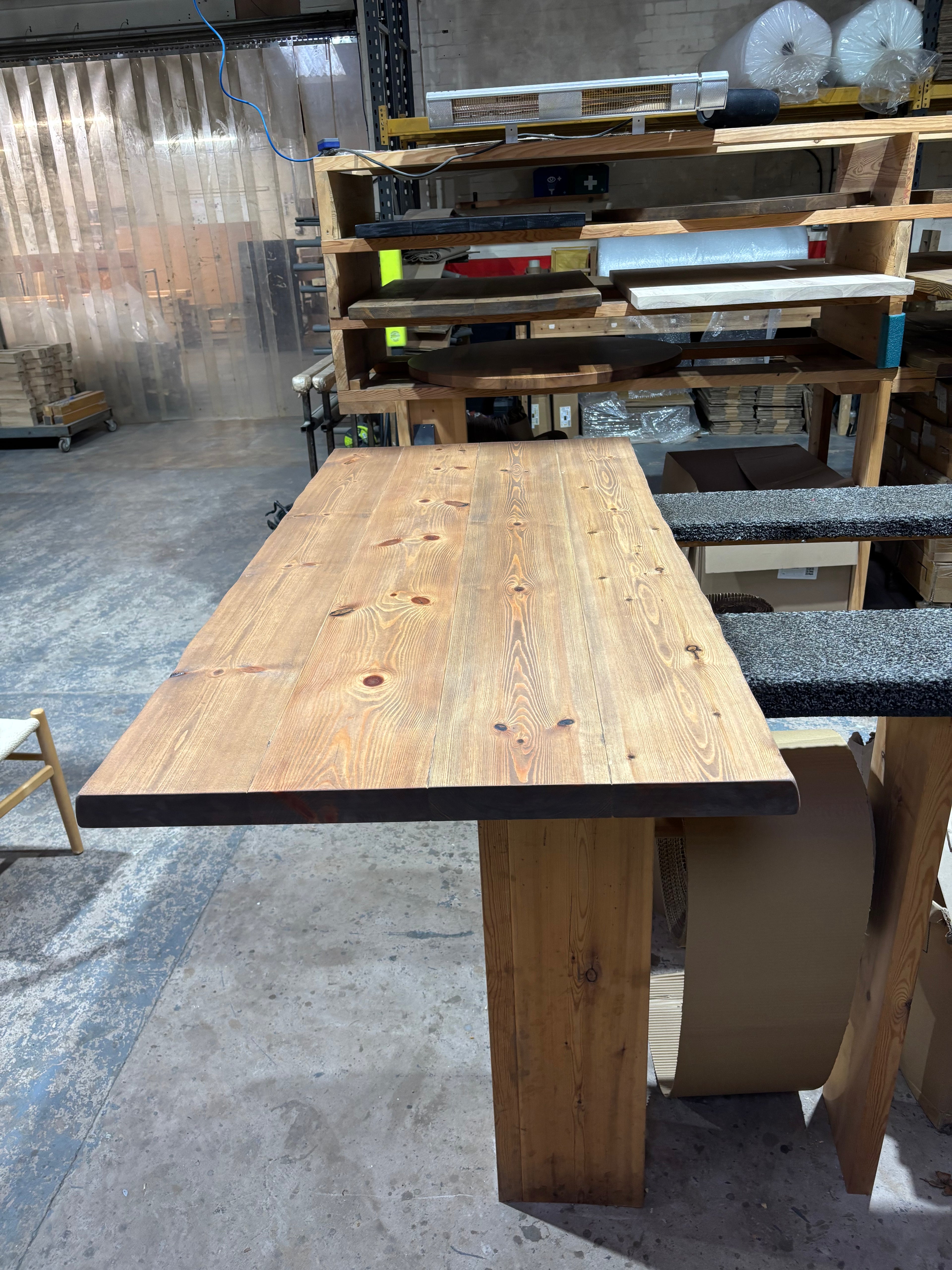Ex Demo - 160cm x 77cm Whiskey Waney Edge Dining Table - Choose your legs