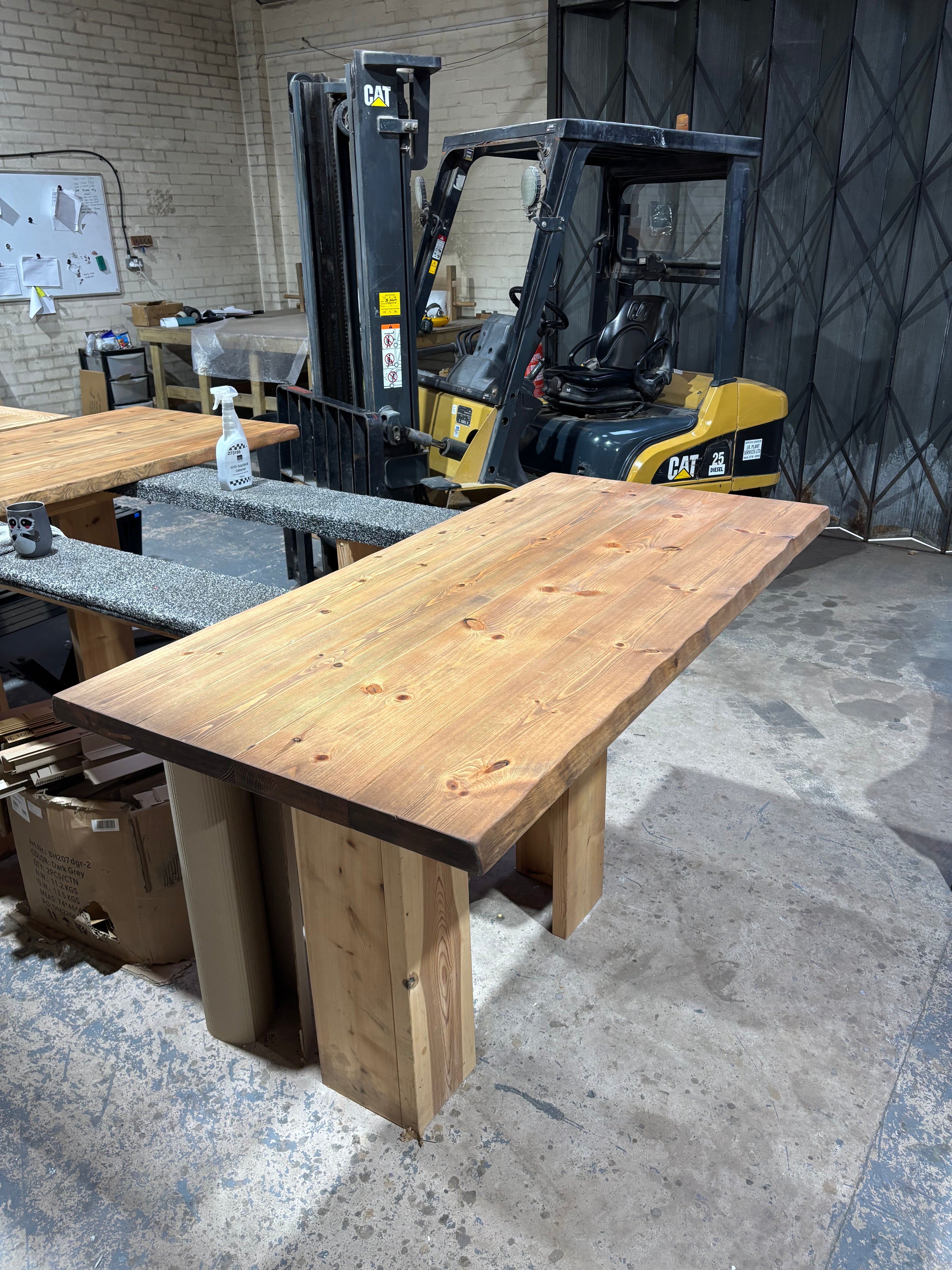 Ex Demo - 160cm x 77cm Whiskey Waney Edge Dining Table - Choose your legs
