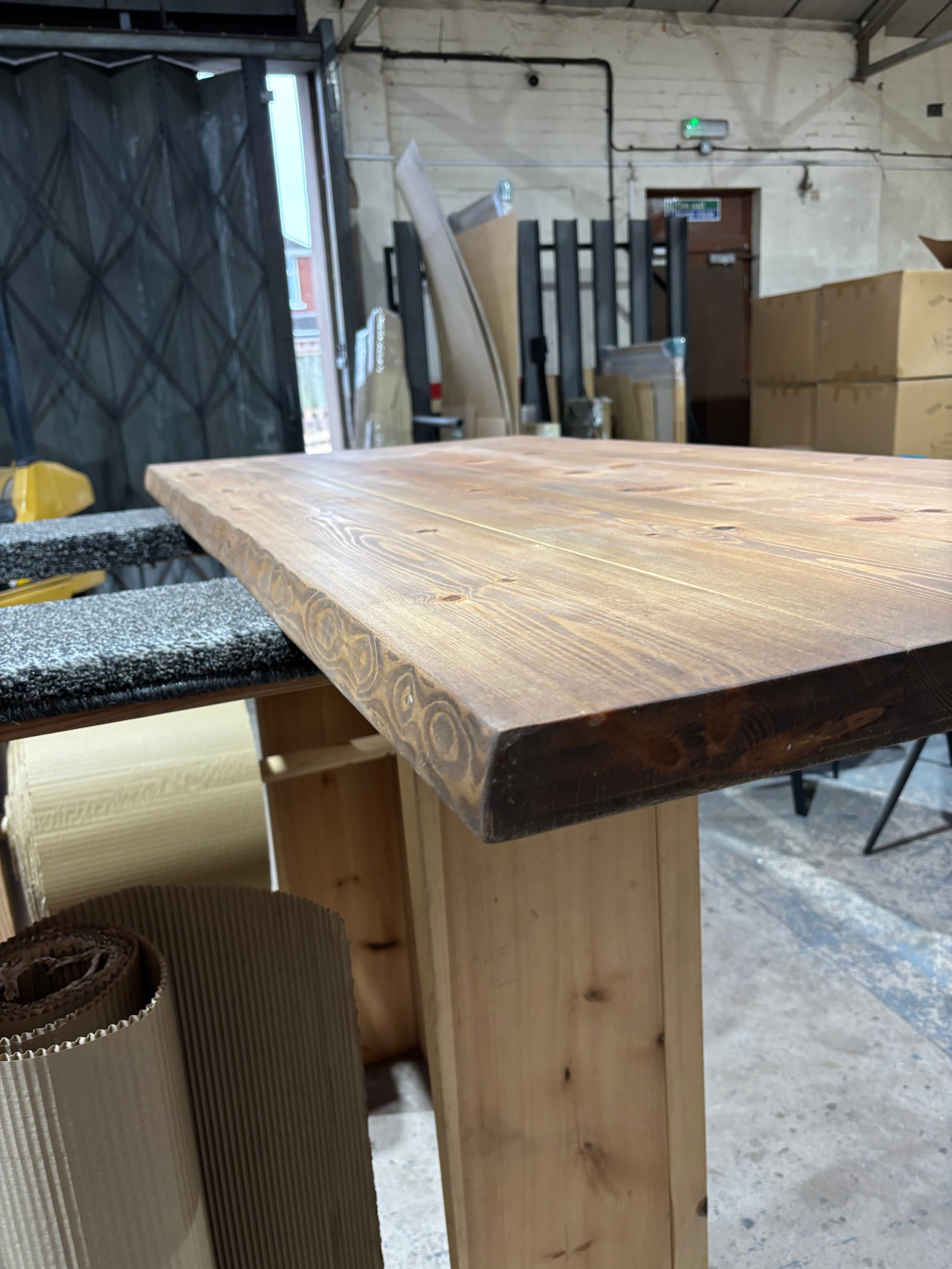 Ex Demo - 160cm x 77cm Whiskey Waney Edge Dining Table - Choose your legs