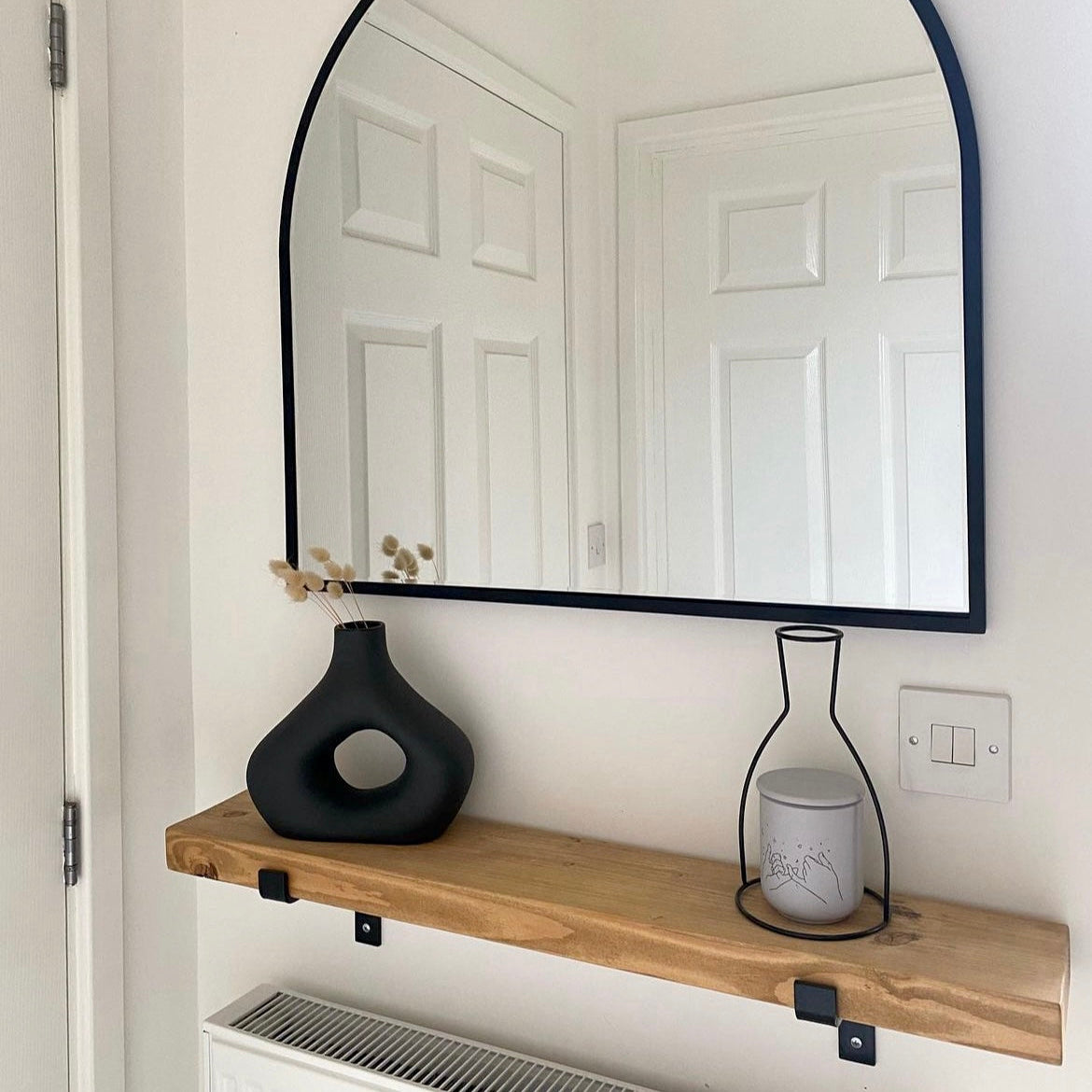 Rustic Wooden Radiator Shelf handcrafted in the UK Shelves masterplank-shop