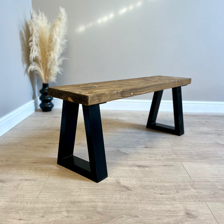 Rustic Dining Bench - Thick Trapeze Bench masterplank-shop