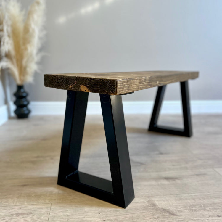 Rustic Dining Bench - Thick Trapeze Bench masterplank-shop