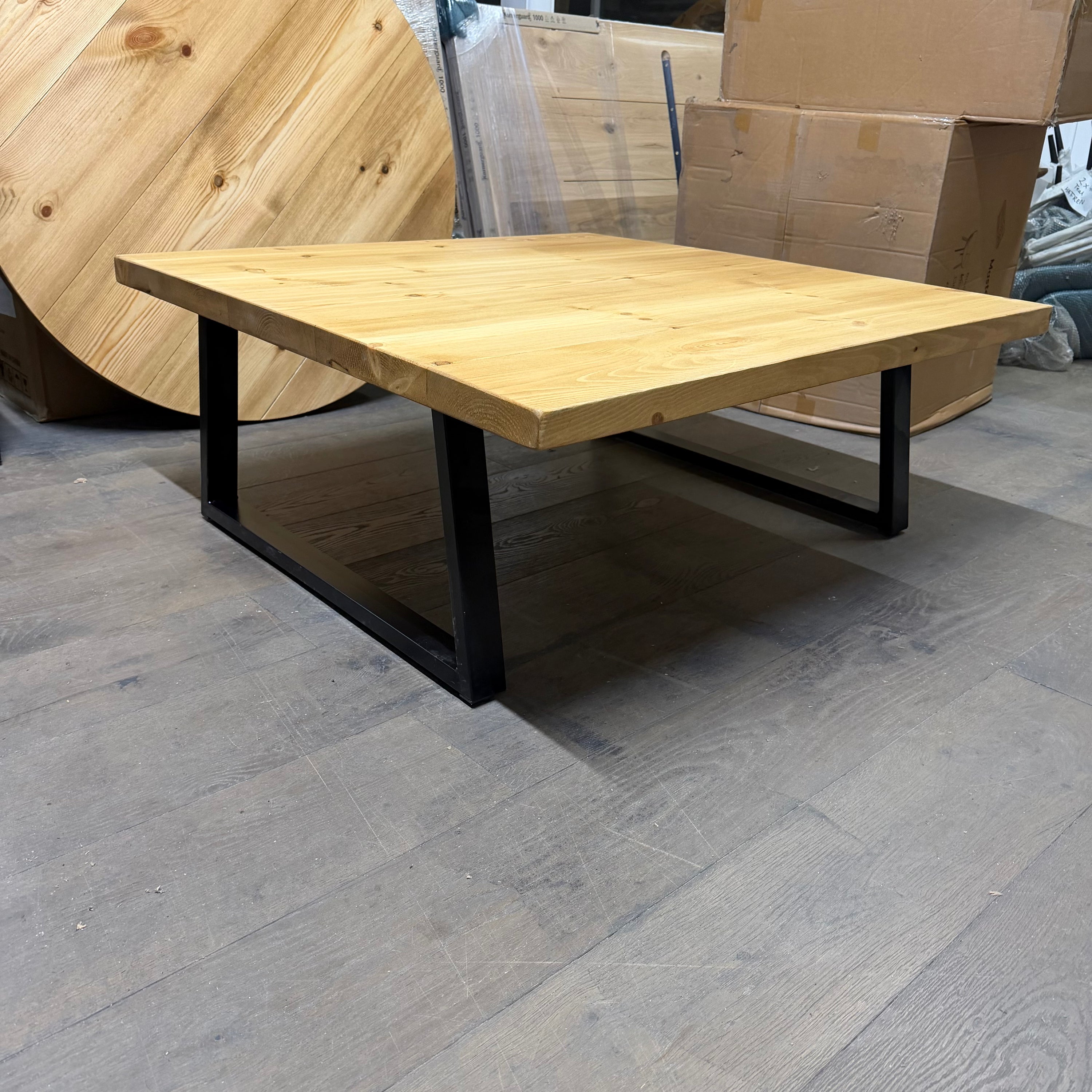 Ex Demo - 100cm x 100cm Rugger brown Brody Coffee table