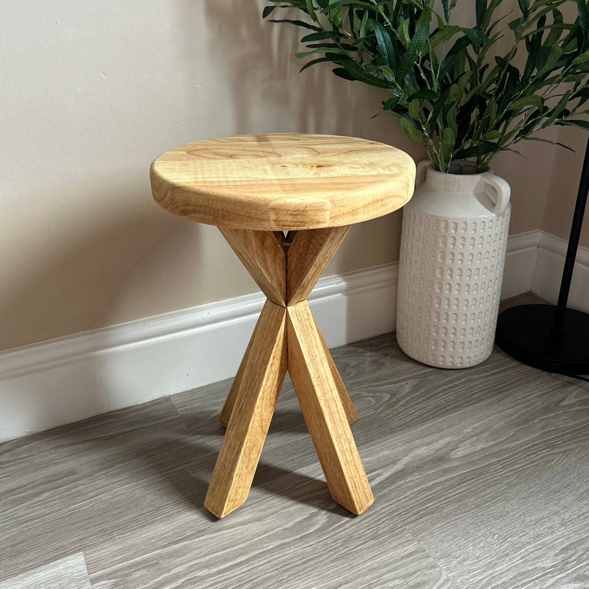 Rustic Wooden side table - Crossed leg table - Boston side table Masterplank UK