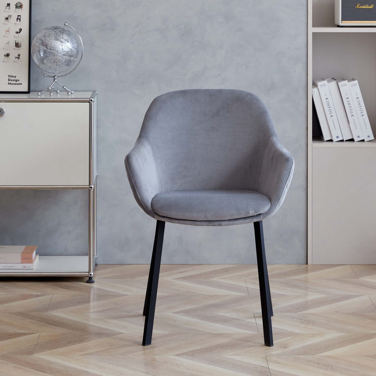 Hafren Dining Chair masterplank shop velvet green grey chair