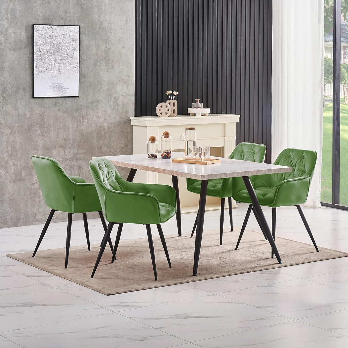 Dalby Thick cushioned velvet Dining Chairs - Set of Two