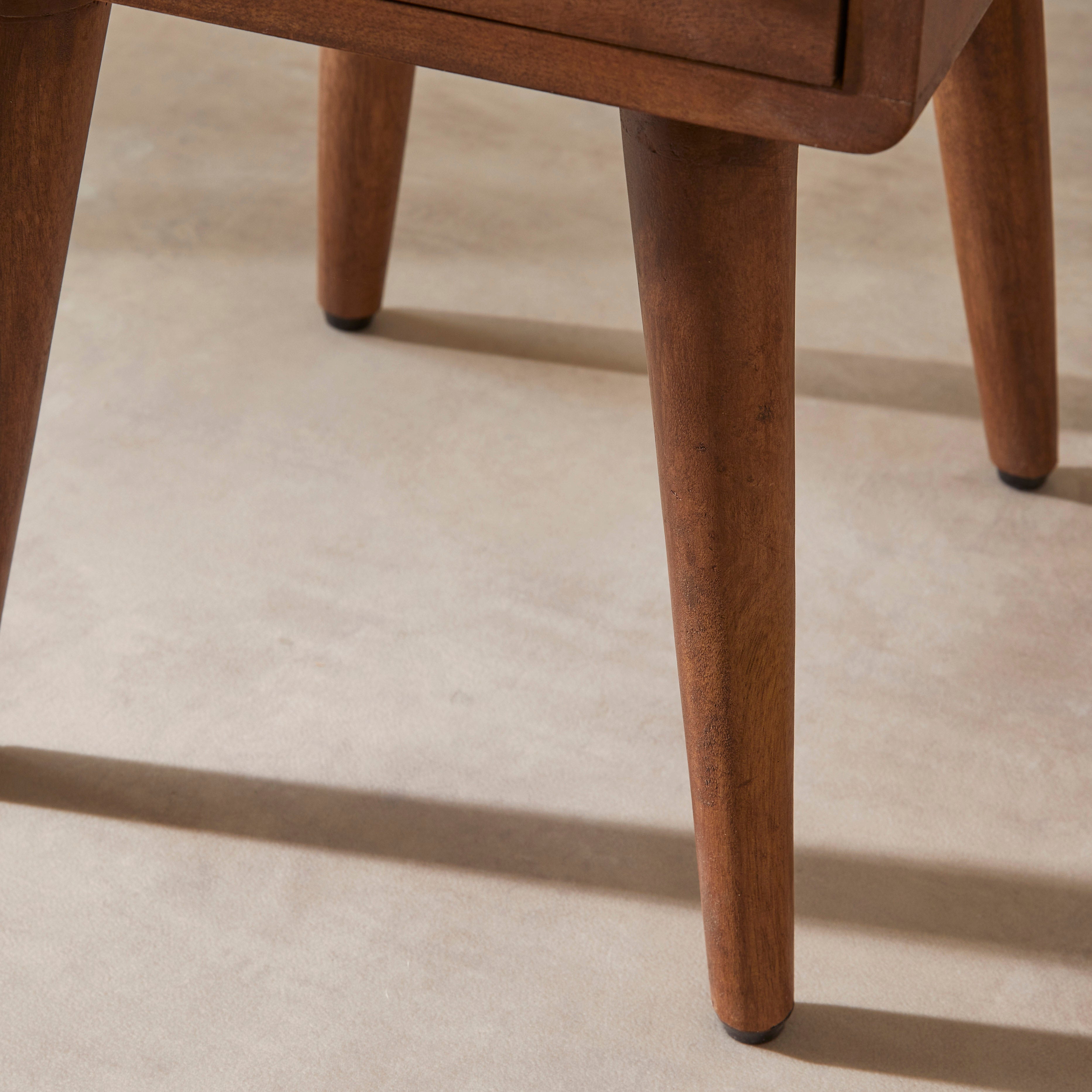 Scandinavian Walnut Logan Narrow Bedside Table