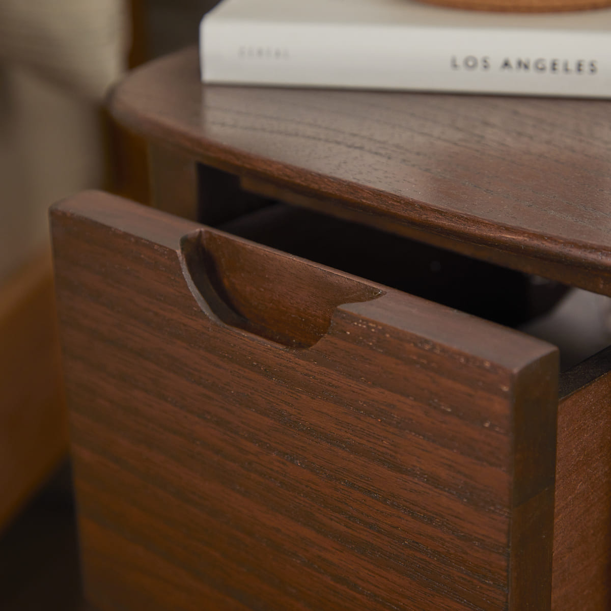 Norway Narrow Walnut Bedside Table