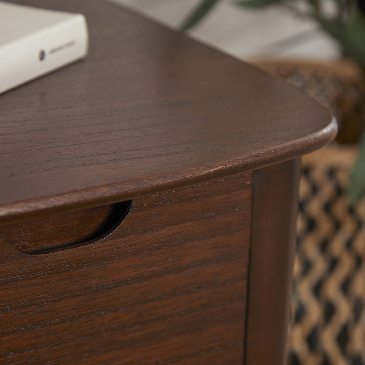 Norway Narrow Walnut Bedside Table