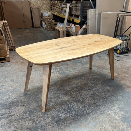 Ex Demo - Solid Oak Danish Oval - 180cm x 90cm wide - Stained in Bourbon