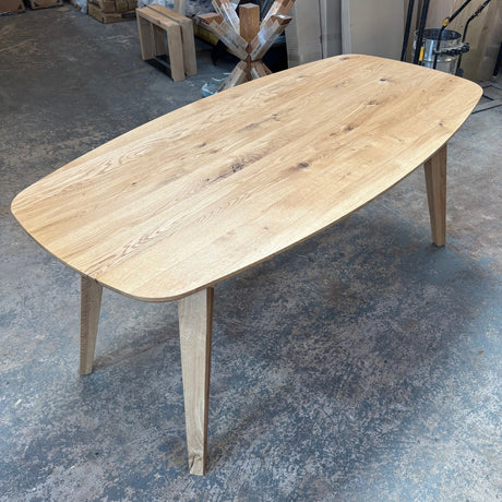 Ex Demo - Solid Oak Danish Oval - 180cm x 90cm wide - Stained in Bourbon