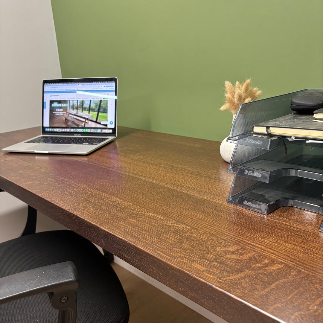 Solid Oak Office Desk - Customisable Length and Legs