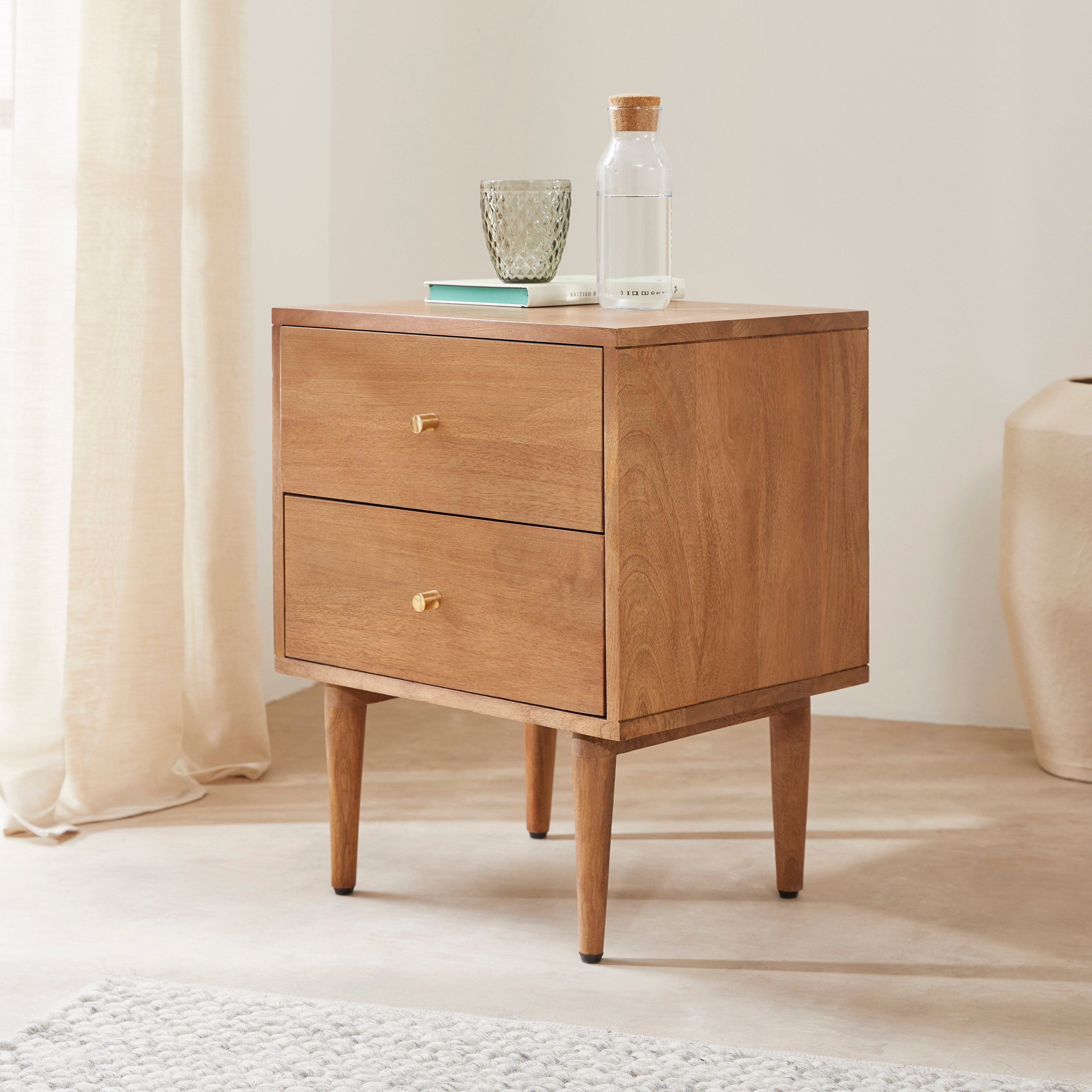 Scandinavian Light Walnut Oslo Bedside Table