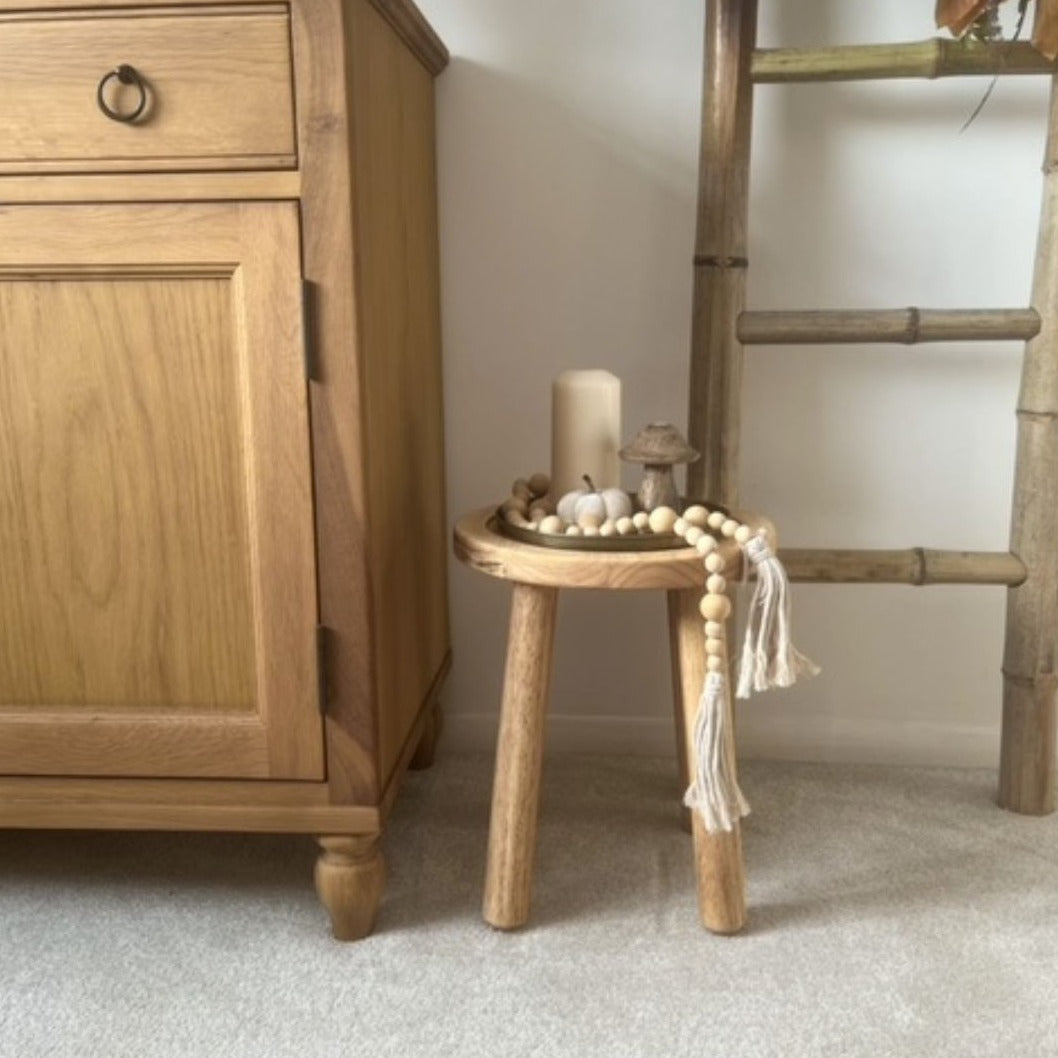 Rustic Small Wooden Stool - Milking stool - Oxford Stool Masterplank UK