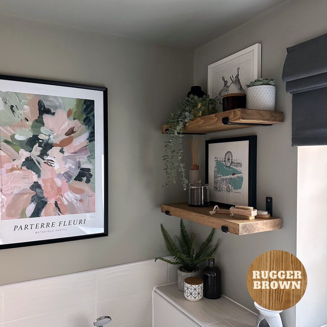 Pair of Rustic Wooden Shelves handcrafted in the UK Shelves masterplank-shop