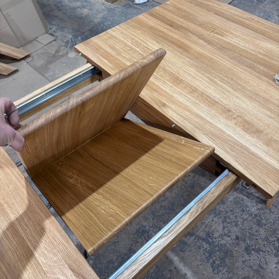 Ex Demo - Central Extending Solid Oak Dining table 141cm x 90cm (extends to 181cm)