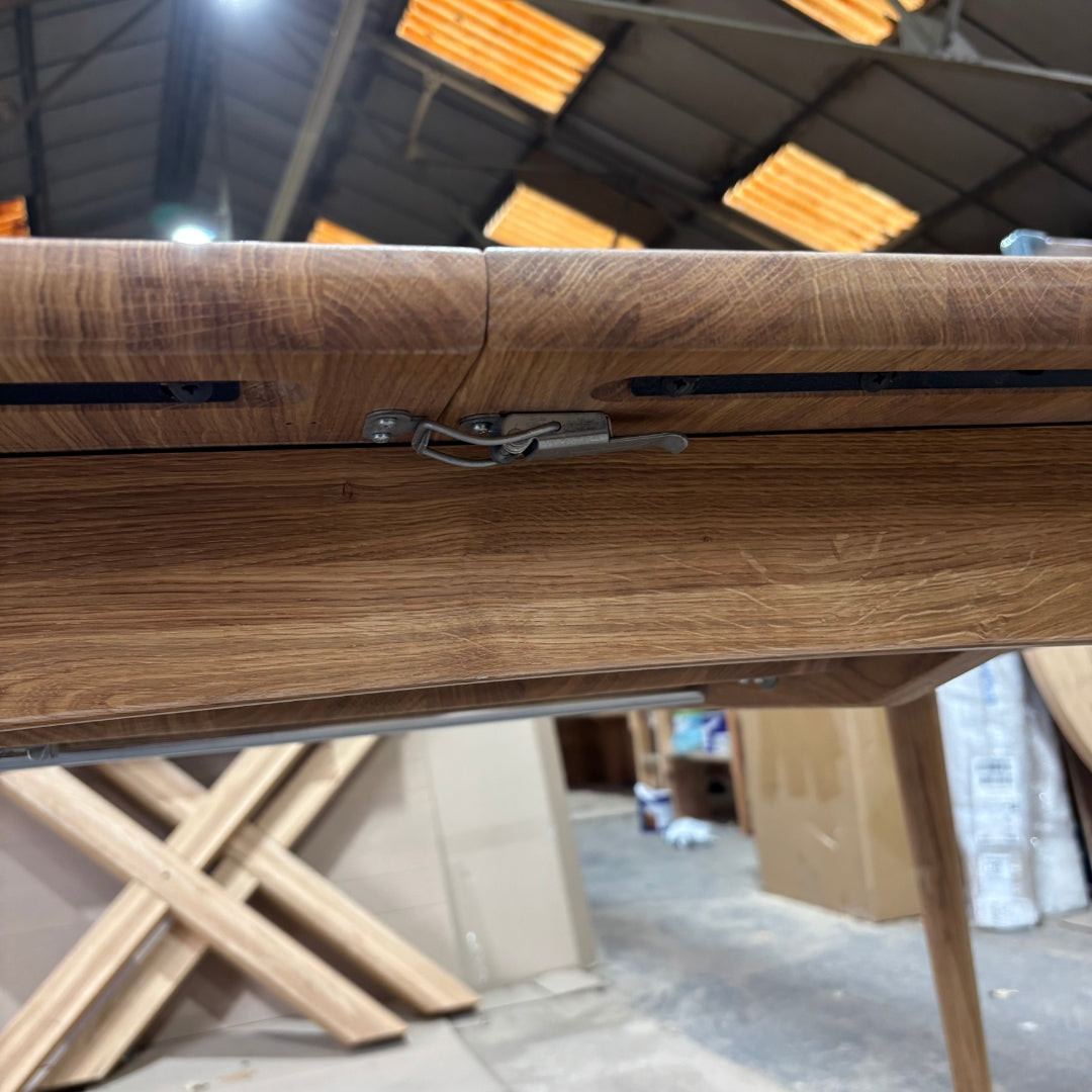 Ex Demo - Central Extending Solid Oak Dining table 141cm x 90cm (extends to 181cm)